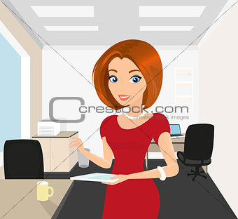 Pretty woman in the office