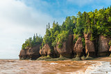 Famous Hopewell Rocks flowerpot formations at low tide