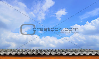 Roof-Tile and Cloudy Blue Sky