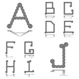Design ABC letters from A to J