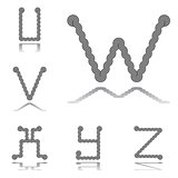 Design ABC letters from U to Z