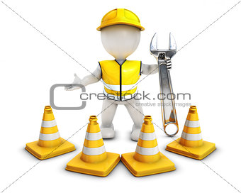 3D Morph Man Builder with Caution Cones