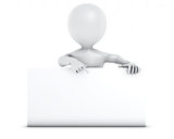 3D Morph Man with blank sign