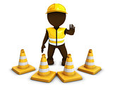 3D Morph Man Builder with Caution Cones