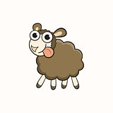 Cartoon sheep, character for Christmas and New Year 2015