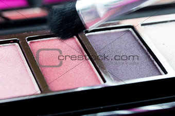 Make up palette with brush