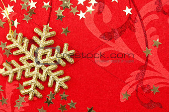 Golden Snowflake and Stars - Christmas decoration