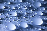 Water droplets  blue abstract background -- super macro 