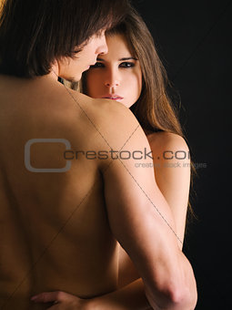 Young couple holding each other
