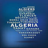 Algeria map made with name of cities