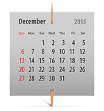 Calendar for December 2015