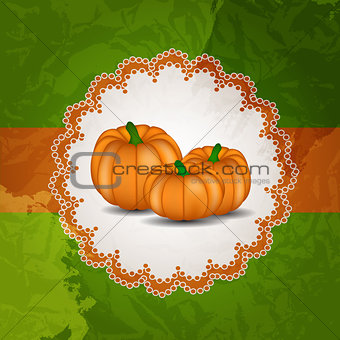 Orange Pumpkin  Background Vector Illustration