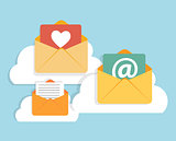 Flat Design Concept Email  Icon Vector Illustration