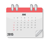 2015 Year Calendar. Month. Vector Illustration.