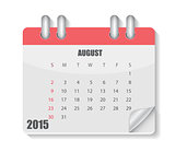 2015 Year Calendar. Month. Vector Illustration.
