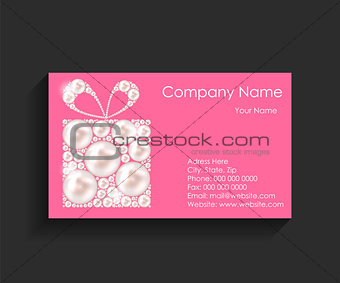 Company Business Card on Black Background.