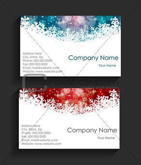 Company Christmas Business Card Vector Illustration