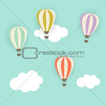 Retro Pattern with Air Balloons Vector Illustration