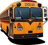 Yellow school bus. Vector illustration