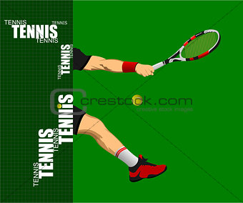 Tennis poster. Colored Vector illustration for designers