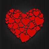 Valentines Day Paper Heart Backgroung, Vector Illustration
