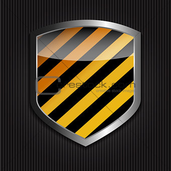 Protect  Shield on Black Background Vector Illustration