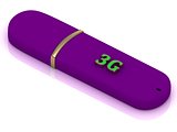 3G  - inscription on lilac USB flash drive