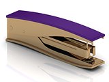 Golden stapler with a lilac handle