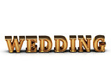 WEDDING inscription large golden letter 