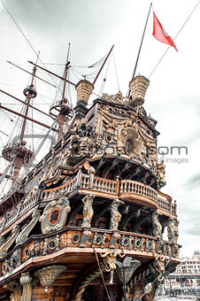 Galeone Neptune ship, tourist attraction in Genoa