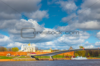 beautiful view of the churches of Novgorod Kremlin