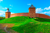 beautiful panorama of the walls of Novgorod Kremlin
