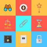 Flat icons for organization of outsourced