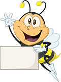 Bee Holds Sign And Waves Hello