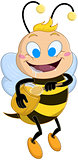 Drooling Bee Holds Honey Jar