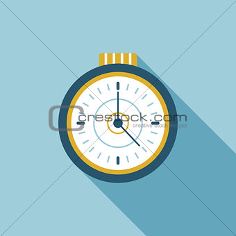 watch flat icon with long shadow