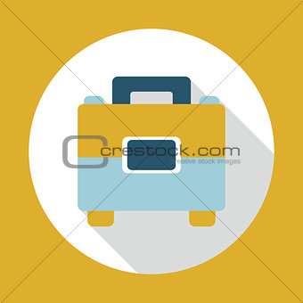 briefcase flat icon with long shadow