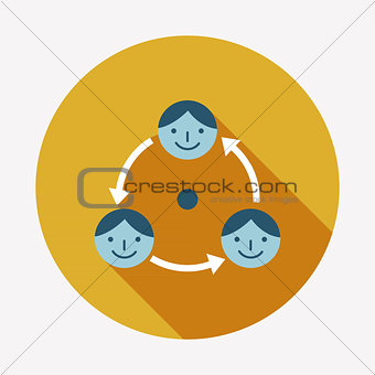 business connection flat icon with long shadow