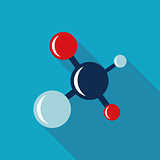 Molecule Flat style Icon with long shadows