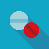 Pills Flat style Icon with long shadows