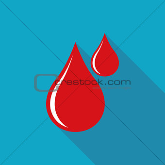 Flat blood style Icon with long shadows