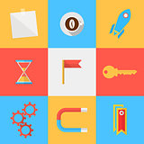 Flat icons for target of outsourced