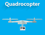 Flat vector illustration of quadrocopter