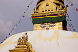  Budhhist Swayambhunath Stupa Monkey temple in Kathmandu, Nepal. 