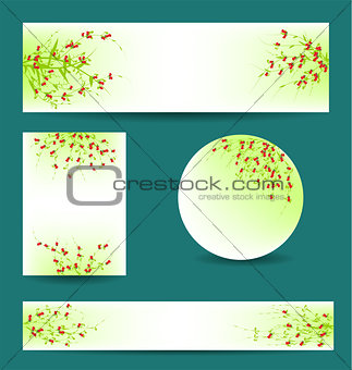 Floral graphic set, Floral banners for life events, vector collection