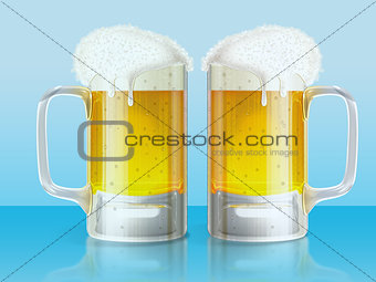 Two light beer mugs