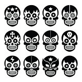 Lucha Libre - Mexican sugar skull masks black icons