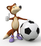 3d foxes football player.