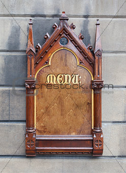 Decorative wooden sign - Menu