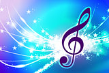 Musical Note on Abstract Light Background